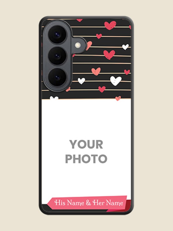 Custom Love Pattern with Name on Pink Ribbon on Photo On Space Black Custom Soft Matte Mobile Back Cover - Samsung Galaxy S26 5G - alternate view
