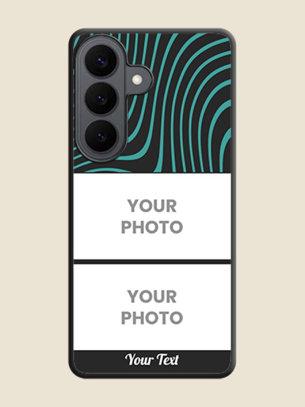 Custom Wave Pattern with 2 Image Holder On Space Black Custom Soft Matte Mobile Back Cover - Samsung Galaxy S26 5G - alternate view