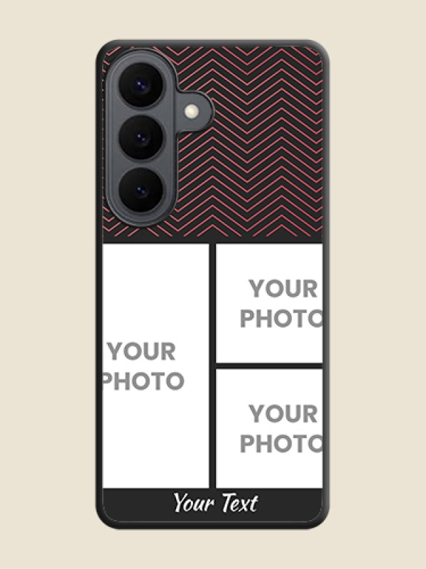 Custom Wave Pattern with 3 Image Holder On Space Black Custom Soft Matte Mobile Back Cover - Samsung Galaxy S26 5G - alternate view