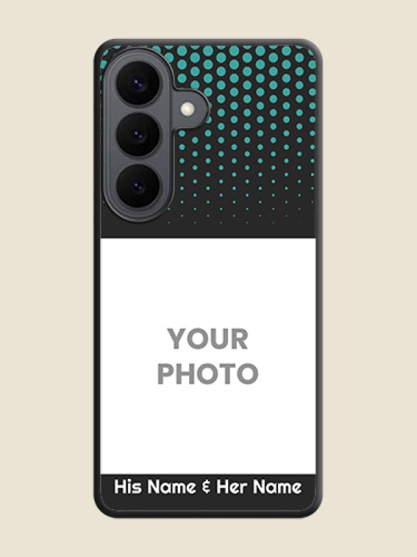 Custom Faded Dots with Grunge Photo Frame and Text On Space Black Custom Soft Matte Mobile Back Cover - Samsung Galaxy S26 5G - alternate view