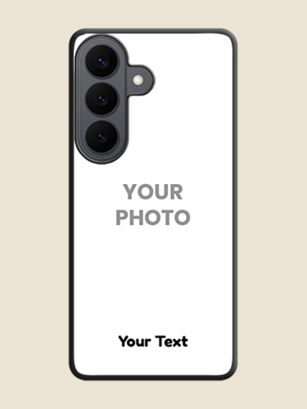 Custom Full Single Pic Upload With Text On Space Black Custom Soft Matte Mobile Back Cover - Samsung Galaxy S26 5G - alternate view