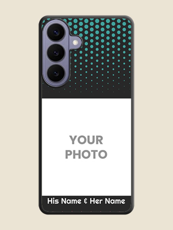 Custom Faded Dots with Grunge Photo Frame and Text On Space Black Custom Soft Matte Mobile Back Cover - Samsung Galaxy S26 Plus 5G - alternate view