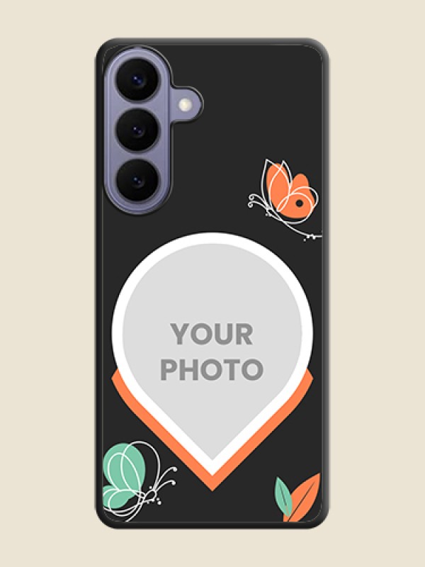 Custom Upload Pic With Simple Butterly Design On Space Black Custom Soft Matte Mobile Back Cover - Samsung Galaxy S26 Plus 5G - alternate view