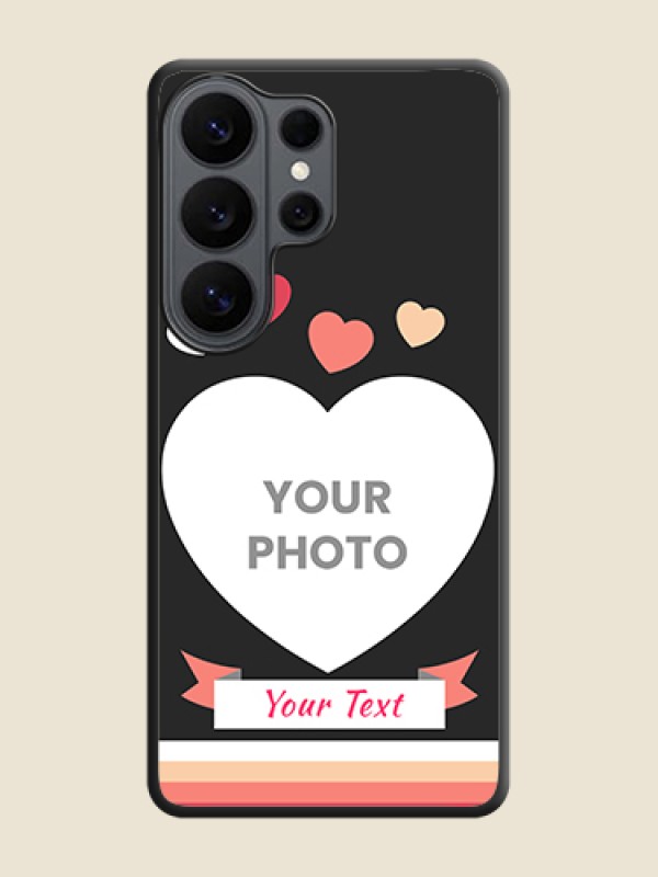 Custom Love Shaped Photo with Colorful Stripes On Space Black Custom Soft Matte Mobile Back Cover - Samsung Galaxy S26 Ultra 5G - alternate view