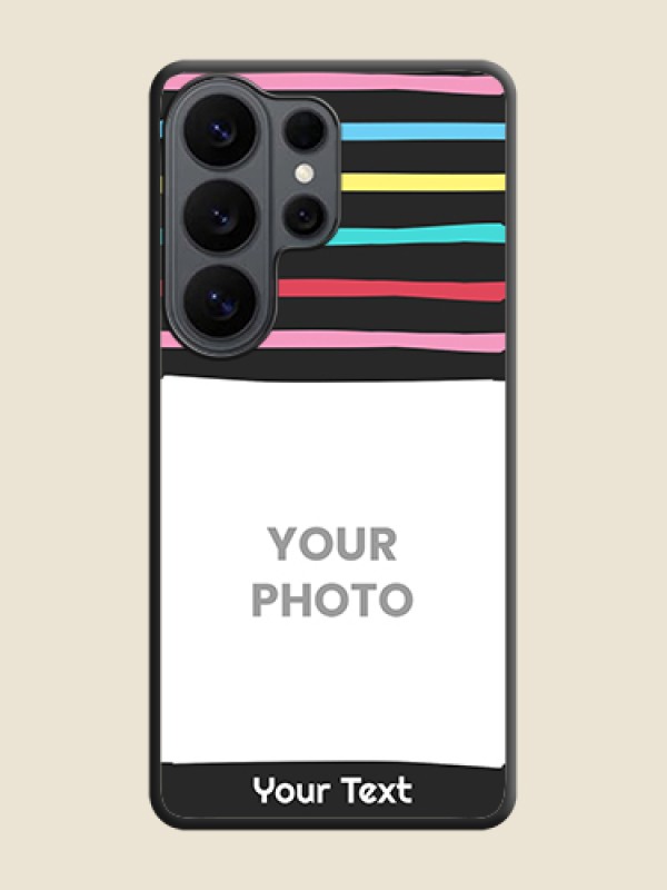 Custom Multicolor Lines with Image On Space Black Custom Soft Matte Mobile Back Cover - Samsung Galaxy S26 Ultra 5G - alternate view