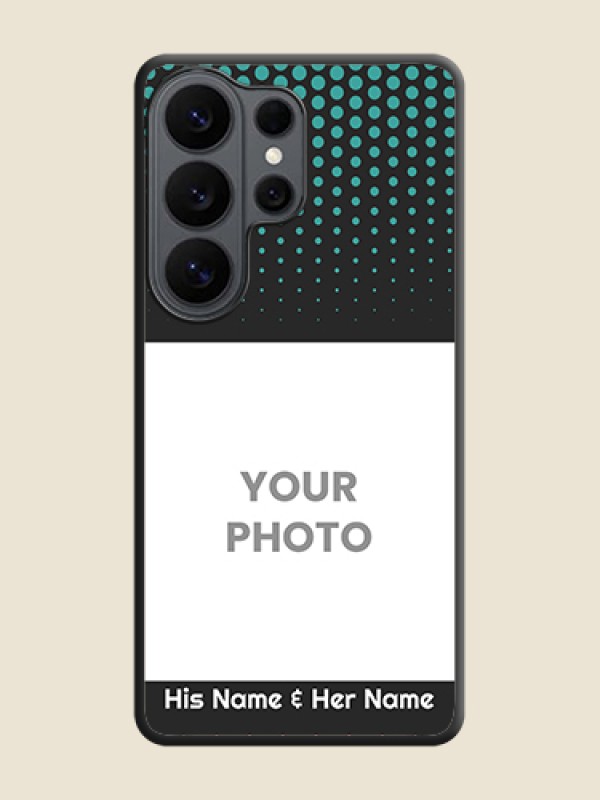 Custom Faded Dots with Grunge Photo Frame and Text On Space Black Custom Soft Matte Mobile Back Cover - Samsung Galaxy S26 Ultra 5G - alternate view