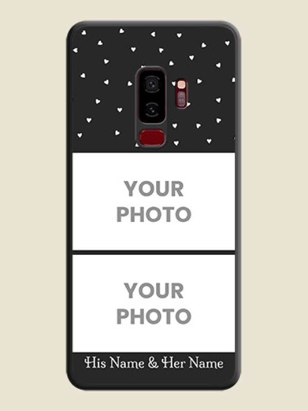 Custom Miniature Love Symbols with Name on Space Black Custom Soft Matte Back Cover - Galaxy S9 Plus - alternate view