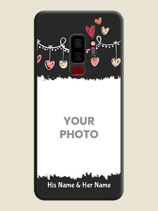 Custom Pink Love Hangings with Name on Space Black Custom Soft Matte Phone Cases - Galaxy S9 Plus - alternate view