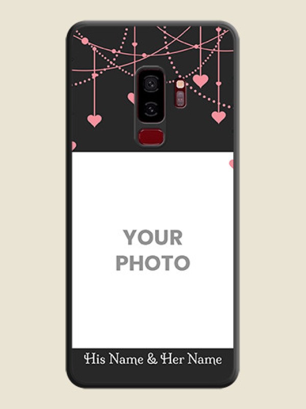 Custom Pink Love Hangings with Text on Space Black Custom Soft Matte Back Cover - Galaxy S9 Plus - alternate view