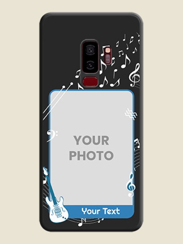 Custom Musical Theme Design with Text on Photo on Space Black Soft Matte Mobile Case - Galaxy S9 Plus - alternate view