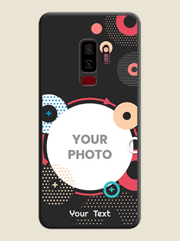 Custom Multicoloured Round Image on Personalised Space Black Soft Matte Cases - Galaxy S9 Plus - alternate view
