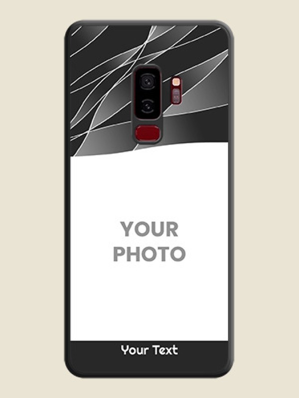 Custom Mixed Wave Lines on Photo on Space Black Soft Matte Mobile Cover - Galaxy S9 Plus - alternate view