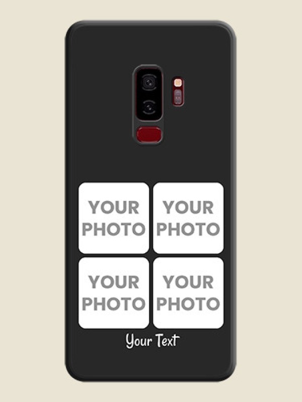 Custom Floral Art with 6 Image Holder on Photo on Space Black Soft Matte Mobile Case - Galaxy S9 Plus - alternate view