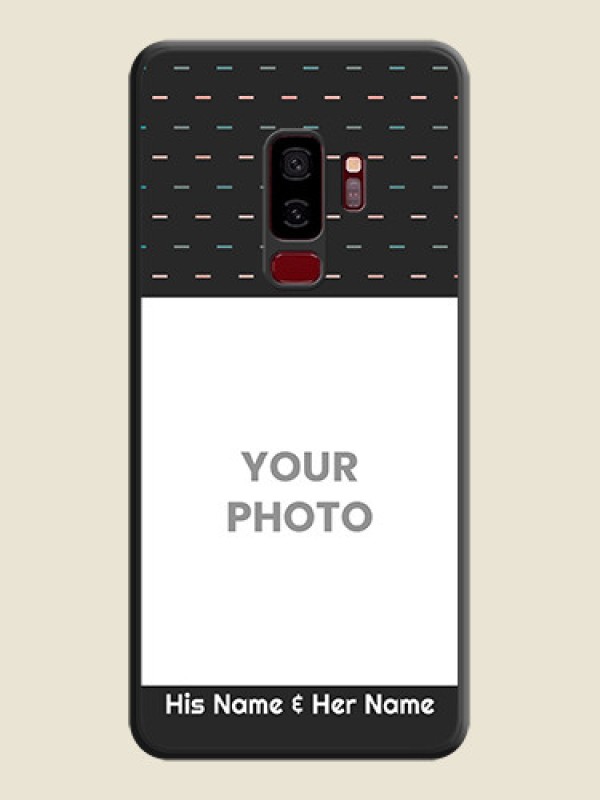 Custom Line Pattern Design with Text on Space Black Custom Soft Matte Phone Back Cover - Galaxy S9 Plus - alternate view
