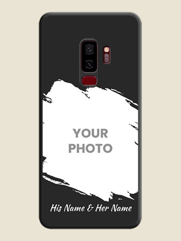 Custom Grunge Brush Strokes on Photo on Space Black Soft Matte Back Cover - Galaxy S9 Plus - alternate view