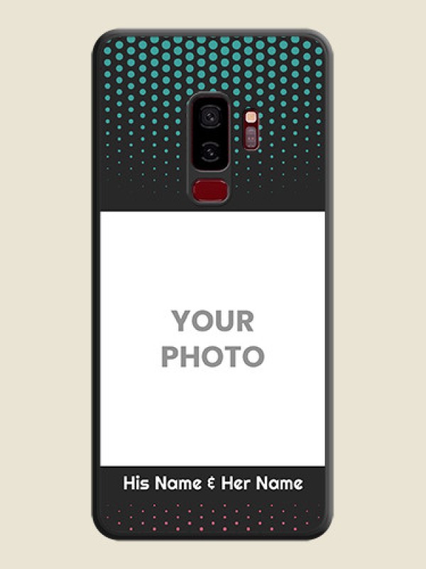 Custom Faded Dots with Grunge Photo Frame and Text on Space Black Custom Soft Matte Phone Cases - Galaxy S9 Plus - alternate view