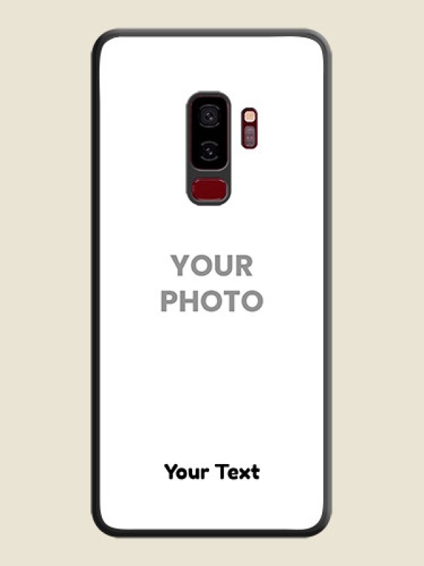 Custom Full Single Pic Upload With Text On Space Black Personalized Soft Matte Phone Covers -Samsung Galaxy S9 Plus - alternate view