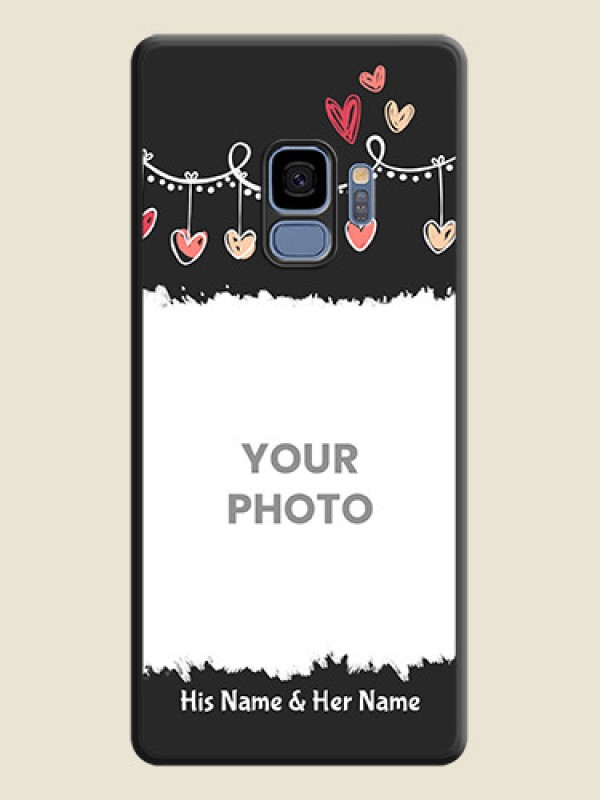 Custom Pink Love Hangings with Name on Space Black Custom Soft Matte Phone Cases - Galaxy S9 - alternate view