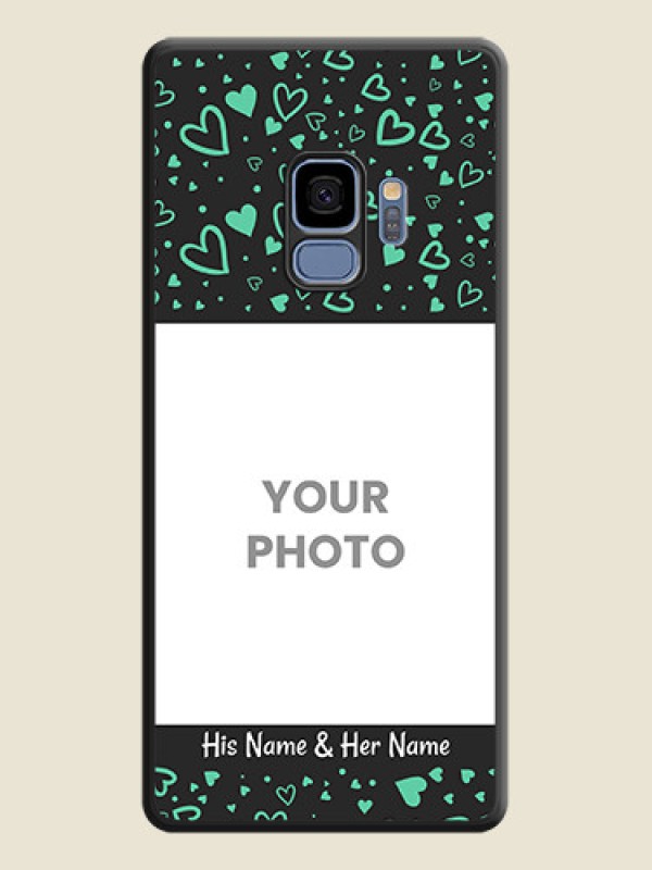 Custom Sea Green Indefinite Love Pattern on Photo on Space Black Soft Matte Mobile Cover - Galaxy S9 - alternate view
