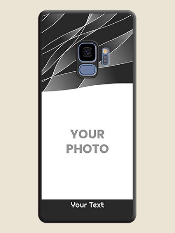 Custom Mixed Wave Lines on Photo on Space Black Soft Matte Mobile Cover - Galaxy S9 - alternate view