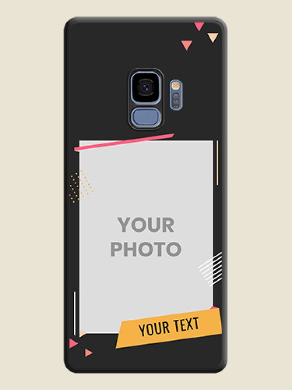 Custom Photo Frame with Triangle Small Dots on Photo on Space Black Soft Matte Back Cover - Galaxy S9 - alternate view