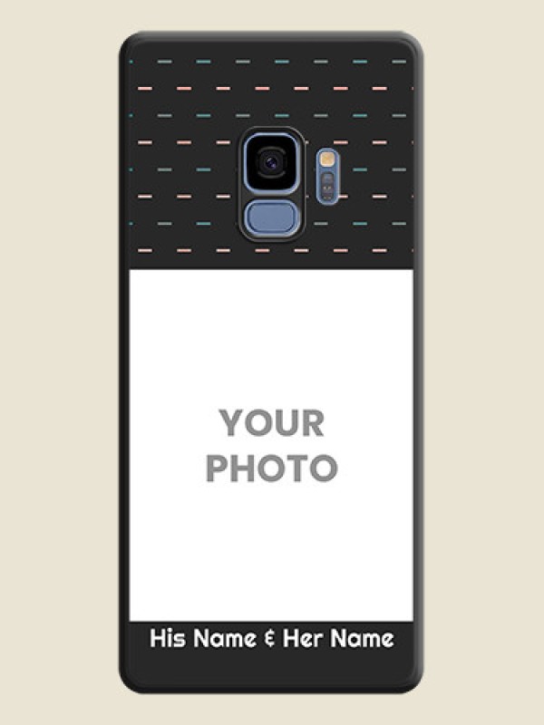 Custom Line Pattern Design with Text on Space Black Custom Soft Matte Phone Back Cover - Galaxy S9 - alternate view