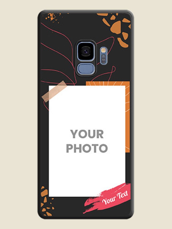 Custom Orange Photo Frame on Space Black Custom Soft Matte Phone Back Cover - Galaxy S9 - alternate view