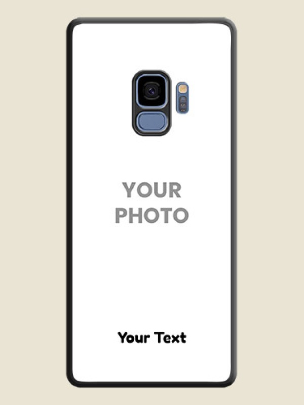 Custom Full Single Pic Upload With Text On Space Black Personalized Soft Matte Phone Covers -Samsung Galaxy S9 - alternate view