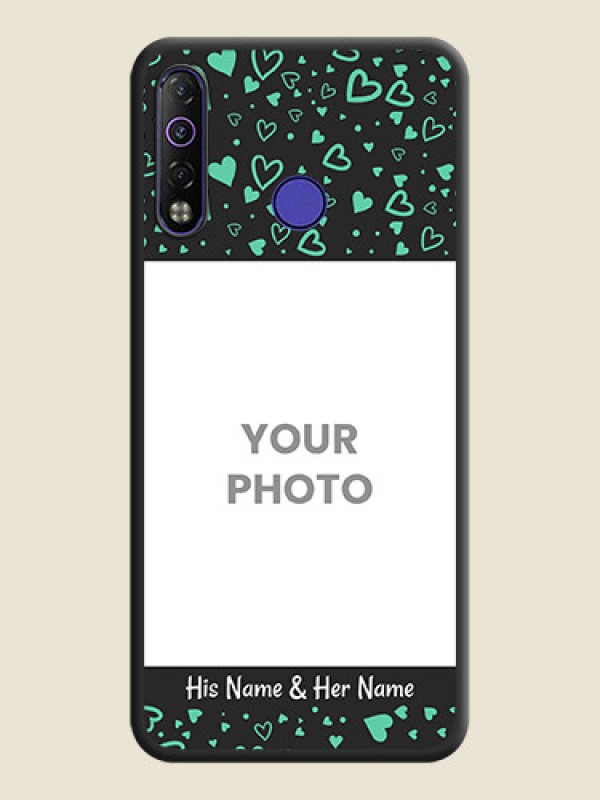 Custom Sea Green Indefinite Love Pattern on Photo on Space Black Soft Matte Mobile Cover - Tecno Camon 12 Air - alternate view