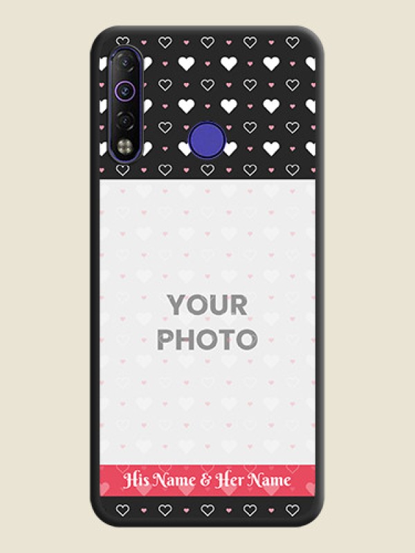 Custom White Color Love Symbols with Text Design on Photo on Space Black Soft Matte Phone Cover - Tecno Camon 12 Air - alternate view