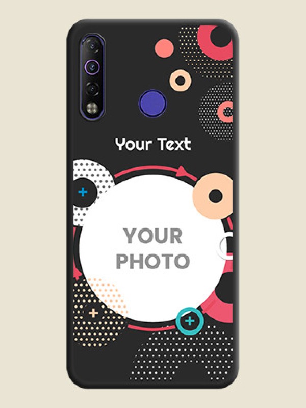 Custom Multicoloured Round Image on Personalised Space Black Soft Matte Cases - Tecno Camon 12 Air - alternate view