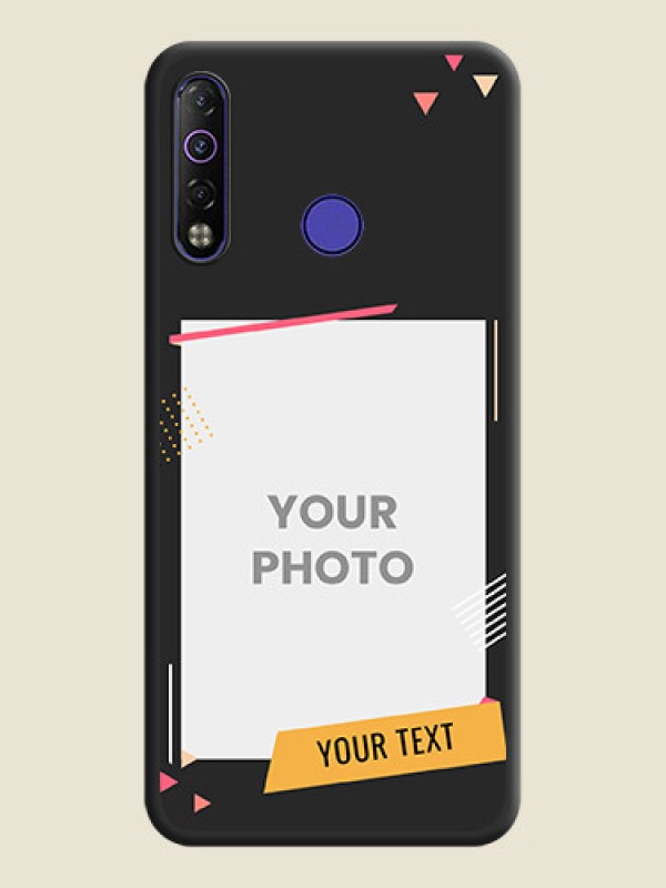 Custom Photo Frame with Triangle Small Dots on Photo on Space Black Soft Matte Back Cover - Tecno Camon 12 Air - alternate view