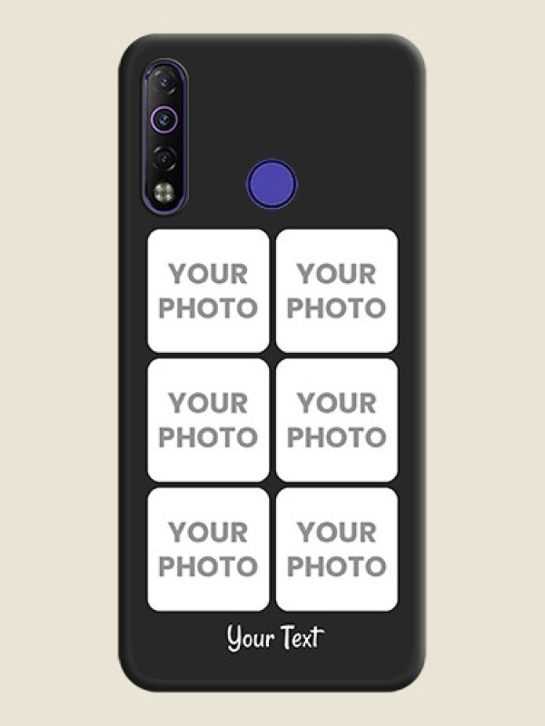 Custom Floral Art with 6 Image Holder on Photo on Space Black Soft Matte Mobile Case - Tecno Camon 12 Air - alternate view