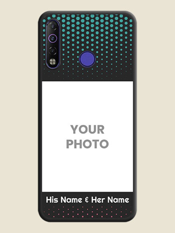 Custom Faded Dots with Grunge Photo Frame and Text on Space Black Custom Soft Matte Phone Cases - Tecno Camon 12 Air - alternate view