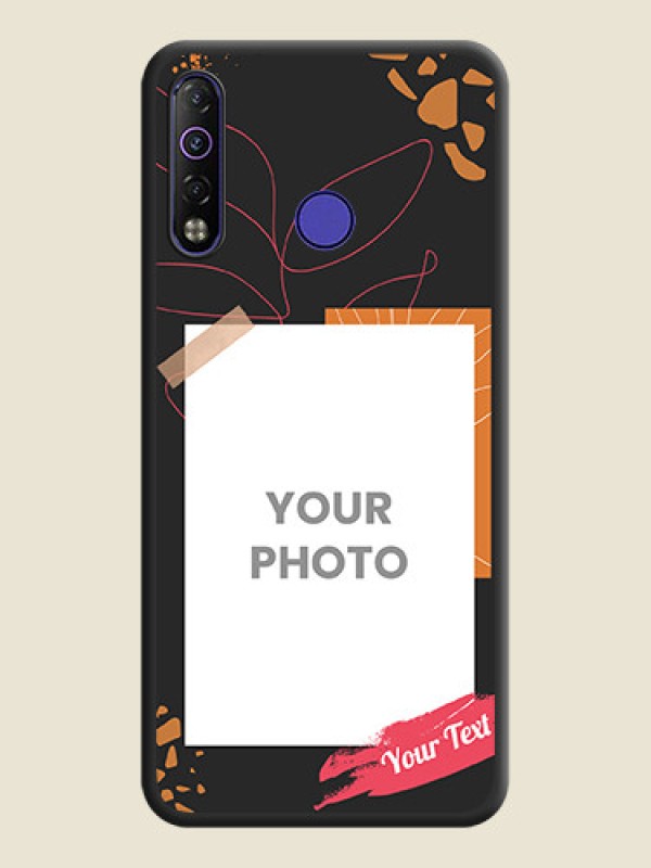 Custom Orange Photo Frame on Space Black Custom Soft Matte Phone Back Cover - Tecno Camon 12 Air - alternate view