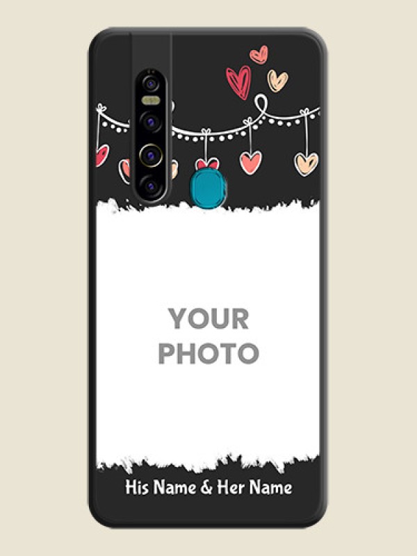 Custom Pink Love Hangings with Name on Space Black Custom Soft Matte Phone Cases - Tecno Camon 15 Pro - alternate view