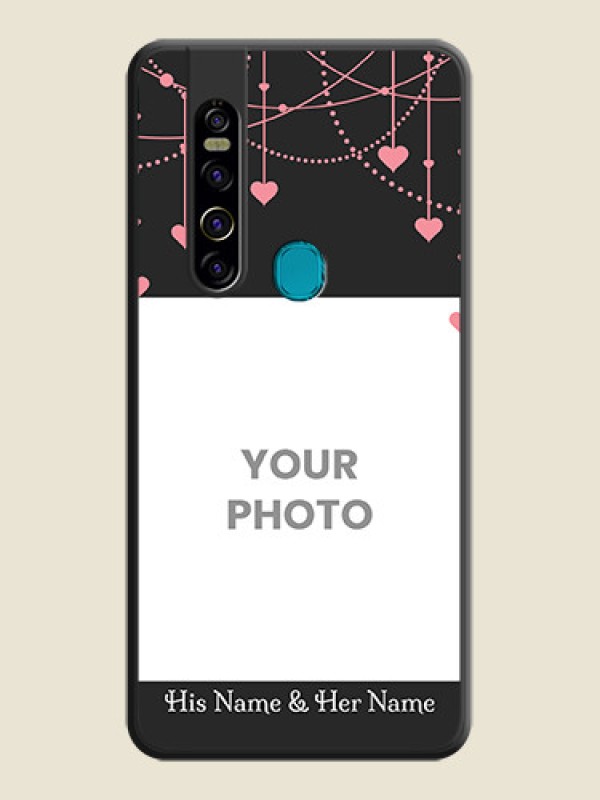 Custom Pink Love Hangings with Text on Space Black Custom Soft Matte Back Cover - Tecno Camon 15 Pro - alternate view