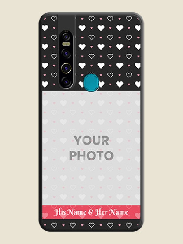 Custom White Color Love Symbols with Text Design on Photo on Space Black Soft Matte Phone Cover - Tecno Camon 15 Pro - alternate view