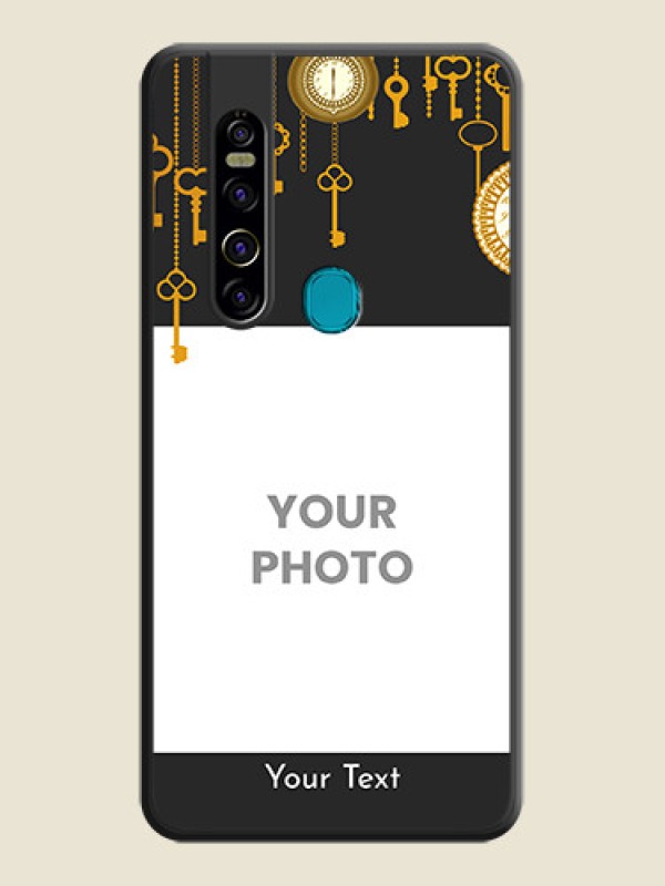 Custom Decorative Design with Text on Space Black Custom Soft Matte Back Cover - Tecno Camon 15 Pro - alternate view
