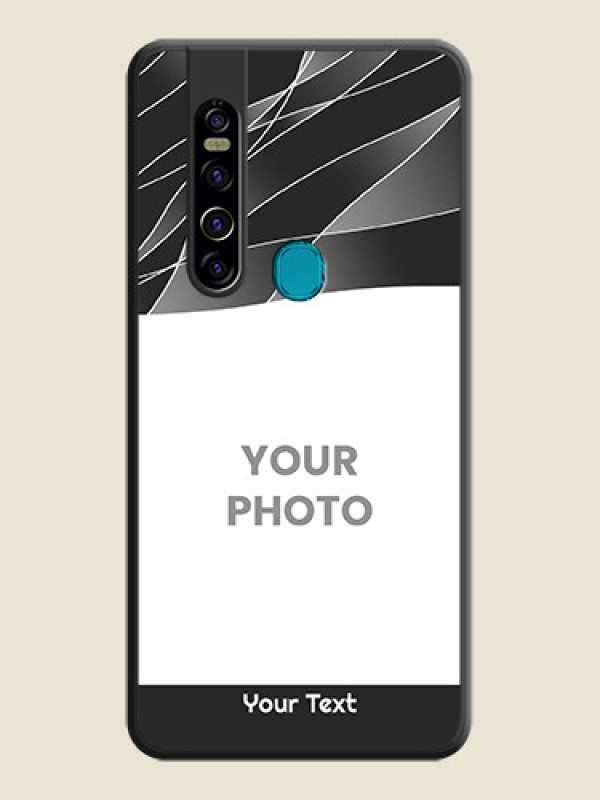 Custom Mixed Wave Lines on Photo on Space Black Soft Matte Mobile Cover - Tecno Camon 15 Pro - alternate view