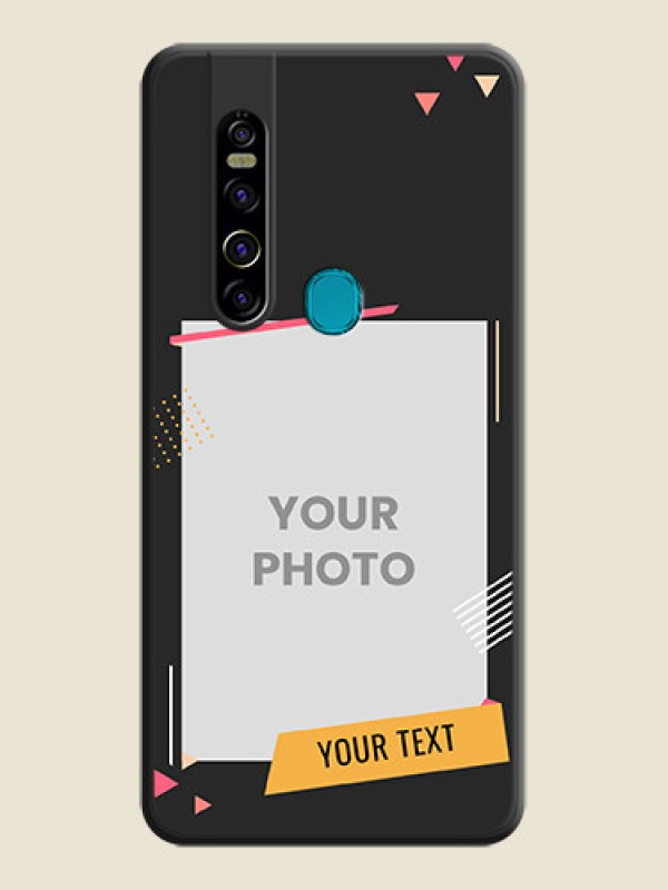 Custom Photo Frame with Triangle Small Dots on Photo on Space Black Soft Matte Back Cover - Tecno Camon 15 Pro - alternate view
