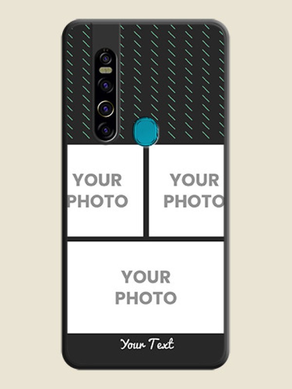Custom Cross Dotted Pattern with 2 Image Holder  on Personalised Space Black Soft Matte Cases - Tecno Camon 15 Pro - alternate view