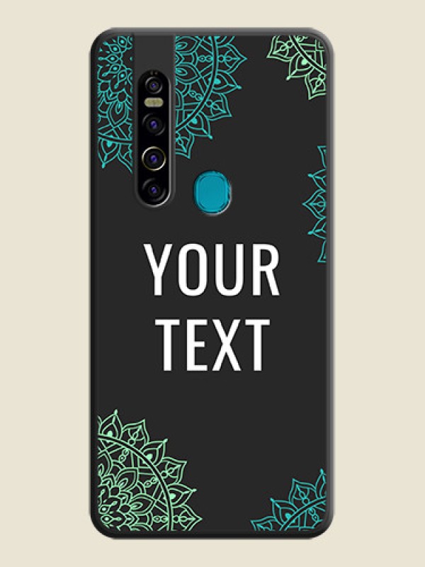 Custom Your Name with Floral Design on Space Black Custom Soft Matte Back Cover - Tecno Camon 15 Pro - alternate view