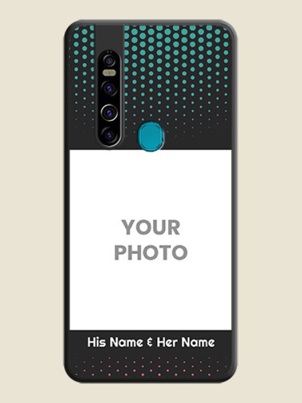 Custom Faded Dots with Grunge Photo Frame and Text on Space Black Custom Soft Matte Phone Cases - Tecno Camon 15 Pro - alternate view