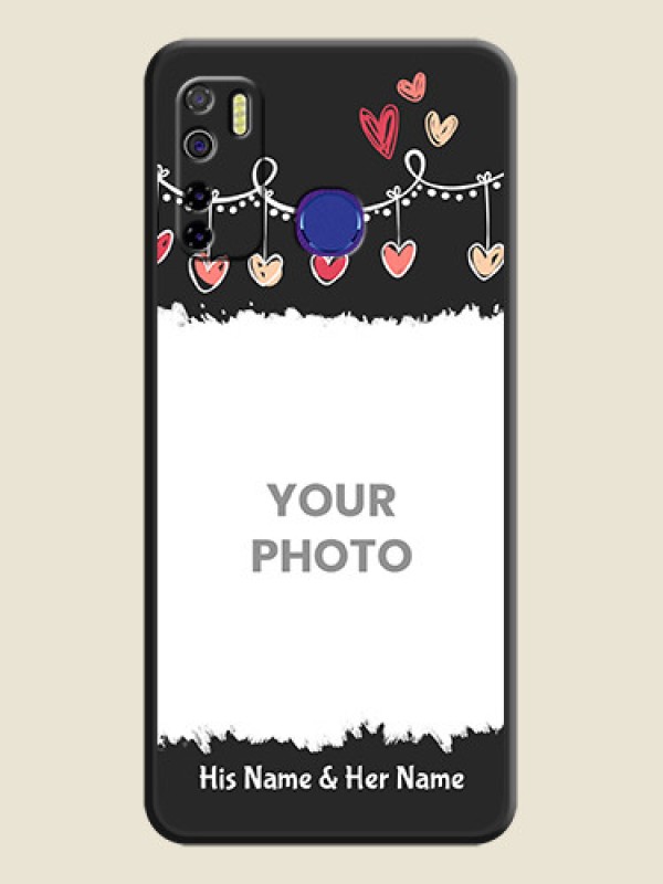 Custom Pink Love Hangings with Name on Space Black Custom Soft Matte Phone Cases - Tecno Camon 15 - alternate view