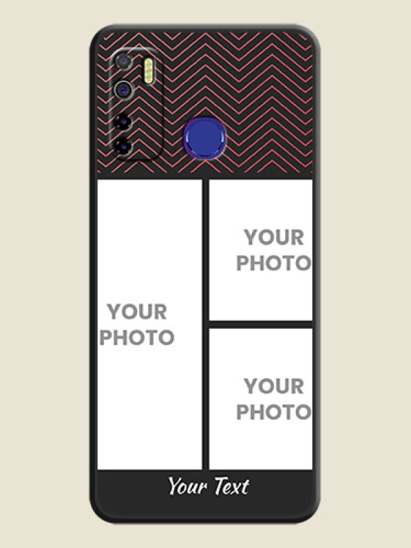 Custom Wave Pattern with 3 Image Holder on Space Black Custom Soft Matte Back Cover - Tecno Camon 15 - alternate view