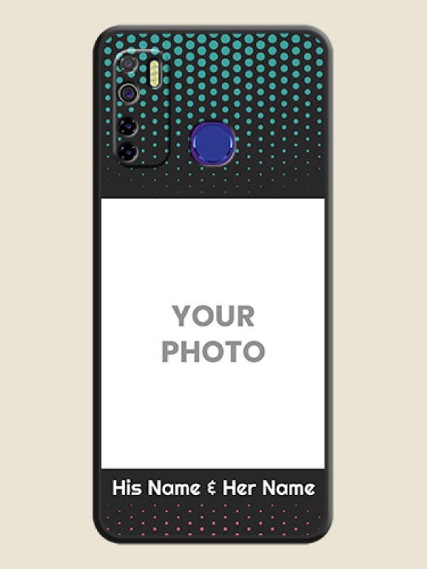 Custom Faded Dots with Grunge Photo Frame and Text on Space Black Custom Soft Matte Phone Cases - Tecno Camon 15 - alternate view