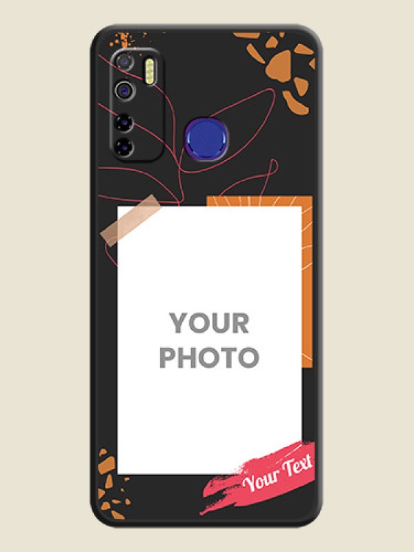 Custom Orange Photo Frame on Space Black Custom Soft Matte Phone Back Cover - Tecno Camon 15 - alternate view