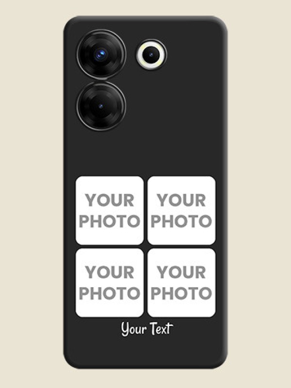Custom Floral Art with 6 Image Holder - Photo on Space Black Soft Matte Mobile Case - Tecno Camon 20 Pro - alternate view