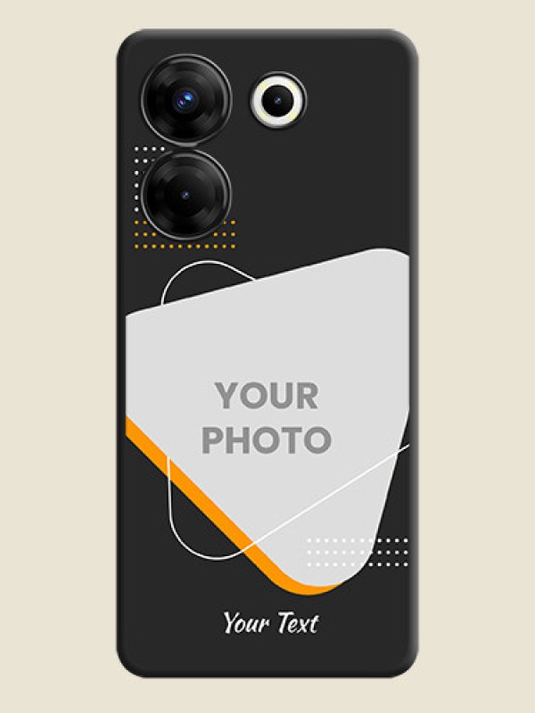 Custom Yellow Triangle - Photo on Space Black Soft Matte Phone Cover - Tecno Camon 20 Pro - alternate view